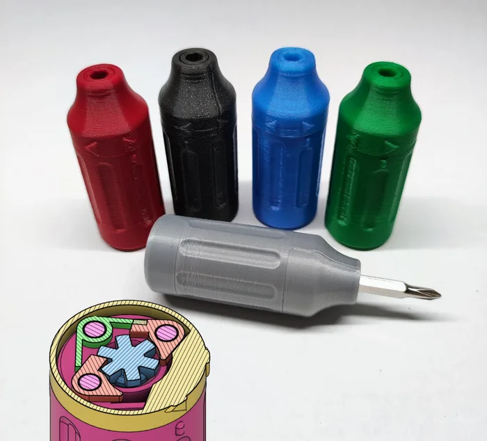Reversible Ratcheting Screwdriver, a preview image from Printables