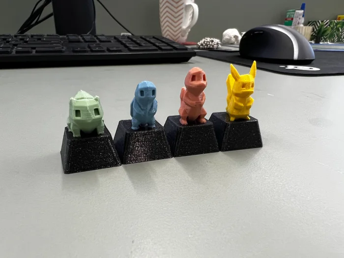 Low-Poly Pokemon Keycaps, a preview image from Printables