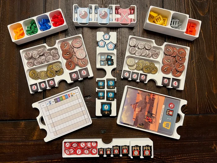7 Wonders (Second Edition) Insert / Organizer - Fits Edifice, Leaders, Cities, and Armada in Base Box, a preview image from Printables