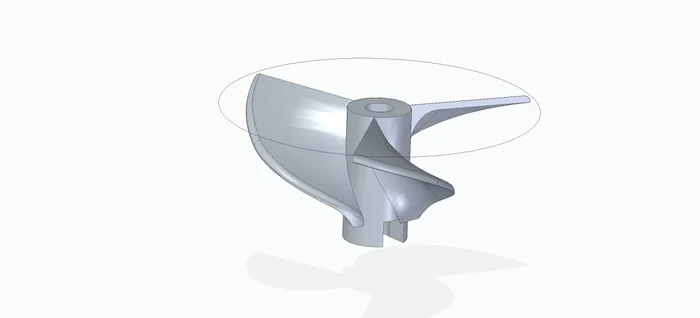 RC Boat Propeller 3 Blade d=4mm D=45mm P=50mm DriveDog, a preview image from Printables