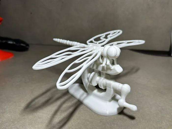 Dragonfly Mechanical Sculpture (Fully 3DP), a preview image from Printables