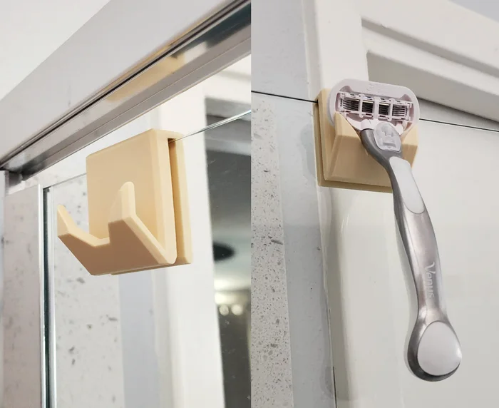 Shower Door Razor Holder - No Supports, a preview image from Printables