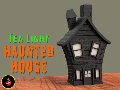 Tea Light Haunted House, a preview image from Printables