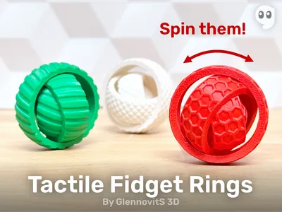 Tactile Fidget Rings (spinning fun toy), a preview image from Printables