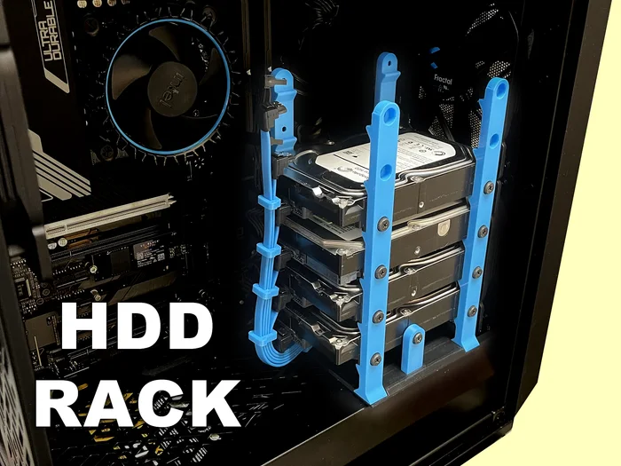 3.5" HDD Rack / Caddy / Holder (6 drives), a preview image from Printables