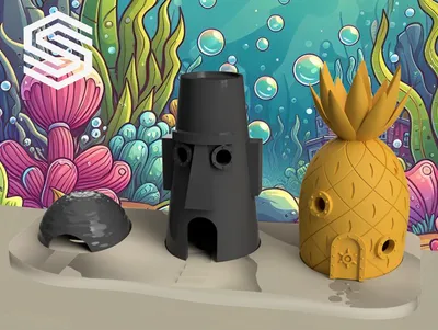 Ultimate Spongebob Fish Tank / Bath tub Decoration Set (Swim through!), a preview image from Printables