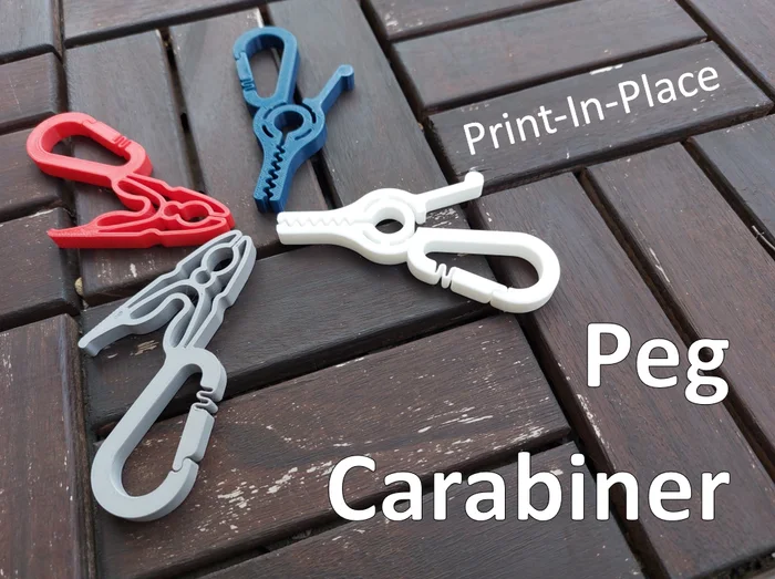 CarabiPeg: Print-In-Place Peg Carabiner, a preview image from Printables