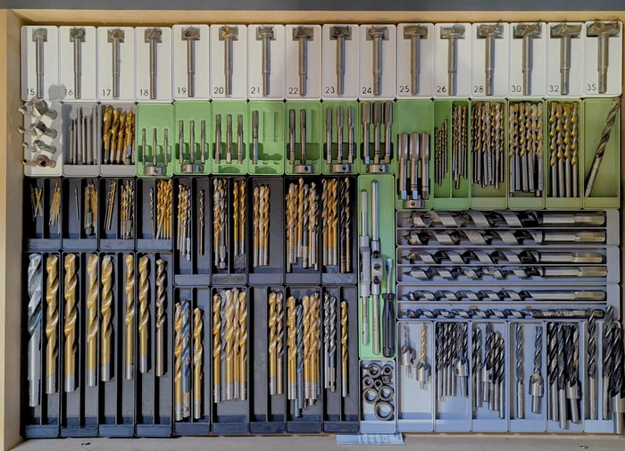Gridfinity toolholder collection 3: Drills, countersinks and tap drawer, a preview image from Printables
