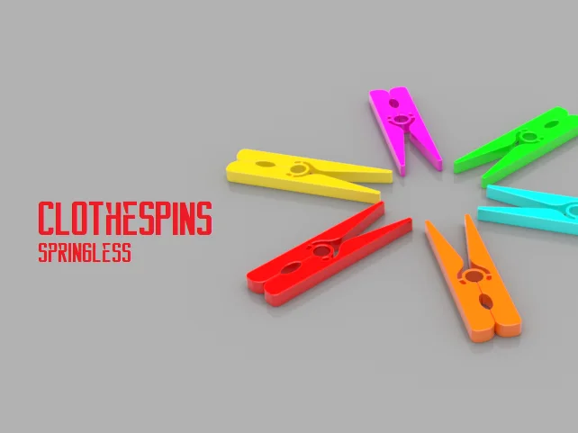 Clothespins - No Spring Required, a preview image from Thingiverse