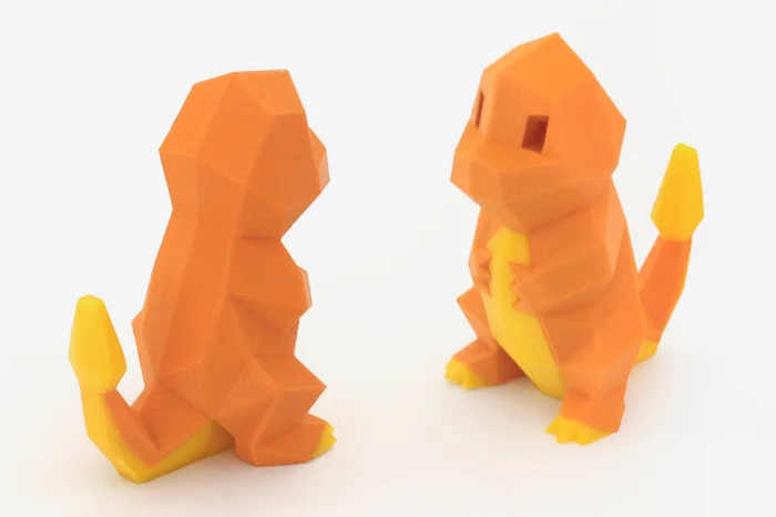 Low-Poly Charmander - Multi and Dual Extrusion version, a preview image from Thingiverse