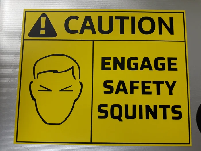 Engage safety squints (stl and pdf for laser engraving or vinyl cutting), a preview image from Thingiverse