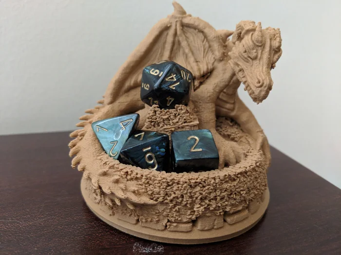 Dragon Dice Holder D20 Fits in Treasure Chest, a preview image from Thingiverse