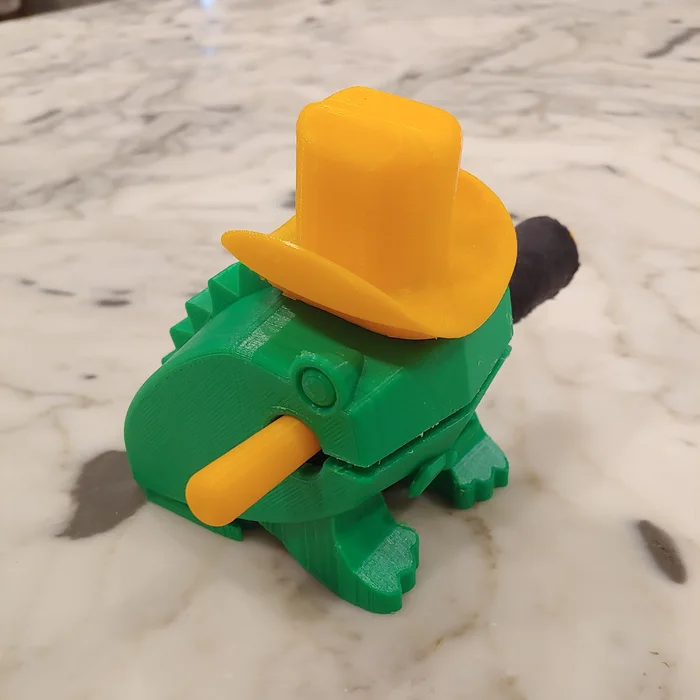 Frog Guiro - Instrument (With Hats!), a preview image from Thingiverse