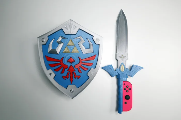 Skyward Sword HD Switch Accessories - Shield + Sword, a preview image from Thingiverse