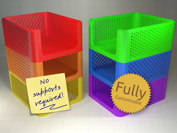Stackable Storage Caddies, a preview image from Thingiverse