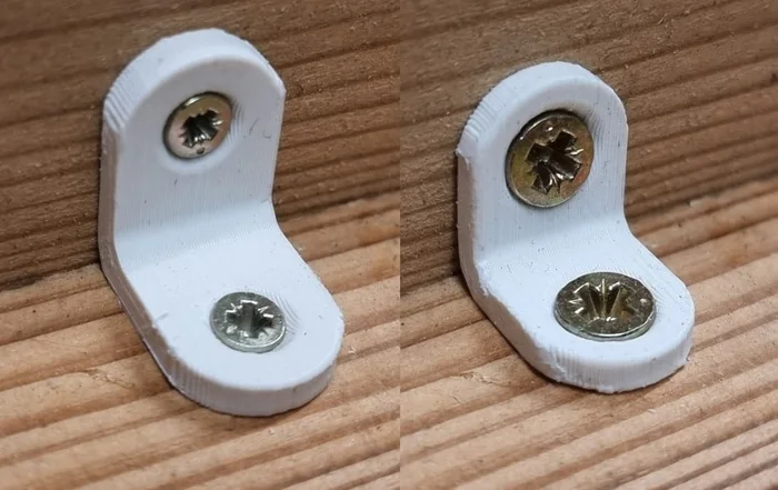 L Bracket round countersunk holes customizable .scad, a preview image from Thingiverse