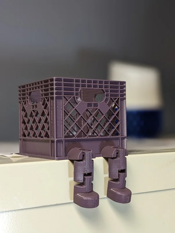 Milk Crate with Flexi Legs, a preview image from Thingiverse