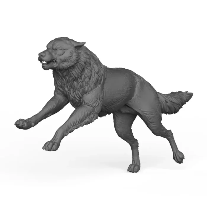3D Printable Wild Wolf, a preview image from Threeding
