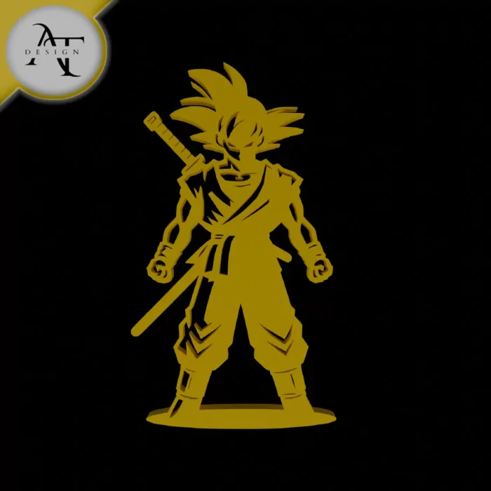 Goku - Dragon Ball - Silhouette - 2D Wall Art Decor, a preview image from Threeding