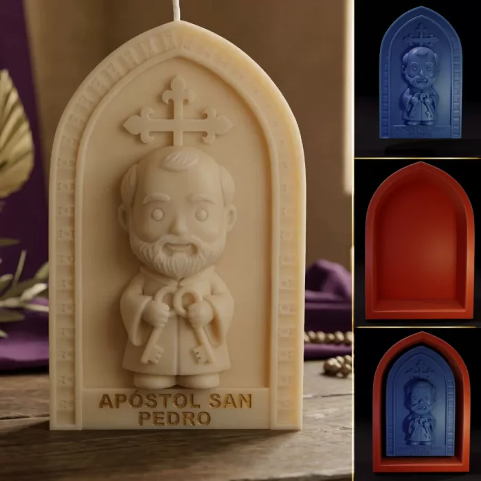 Apóstol San Pedro Estilo Chibi - Modelo 3D Imprimible, a preview image from Threeding
