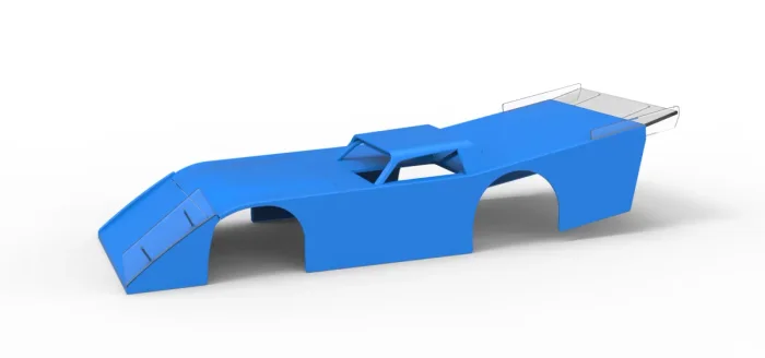 Shell of Vintage Dirt late model Race car Version 5 Scale 1:25, a preview image from Threeding
