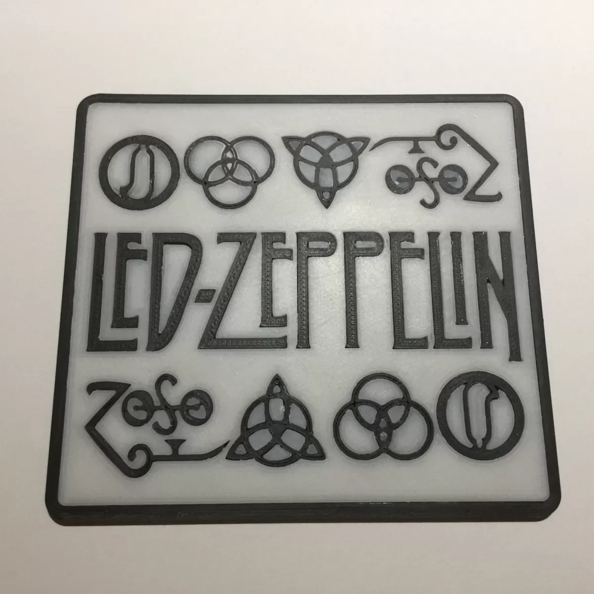 Led Zeppelin Logo Coaster, a preview image from Threeding
