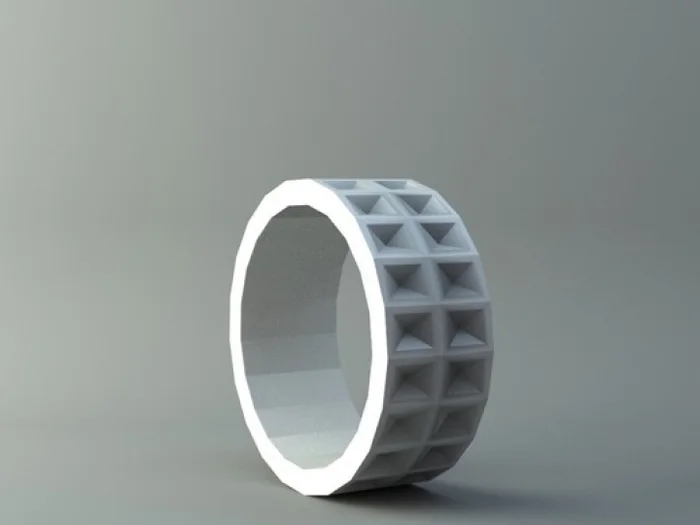 Ring - Recessed pyramids, a preview image from Treatstock