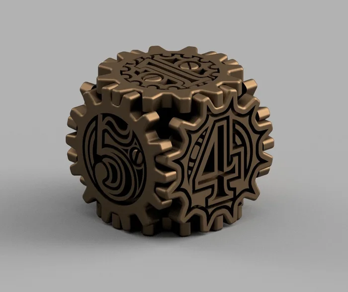 Steampunk Dice / Dé style Steampunk, a preview image from Treatstock
